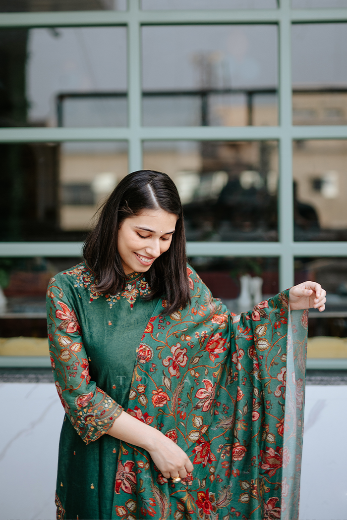 Saloni Gaur in our Sheesham Urvi Kurta Set