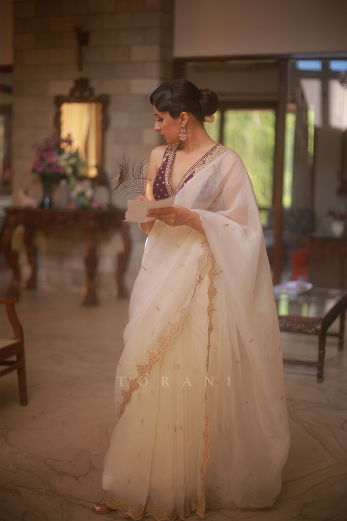 Sania Chadha in our Custom Nayantara Aarvi Saree Set