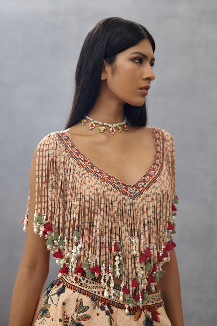 Badami Guncha Latkan Lehenga Set