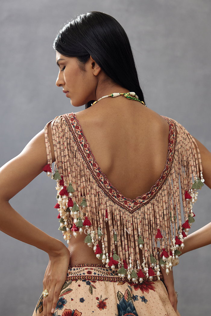 Badami Guncha Latkan Lehenga Set