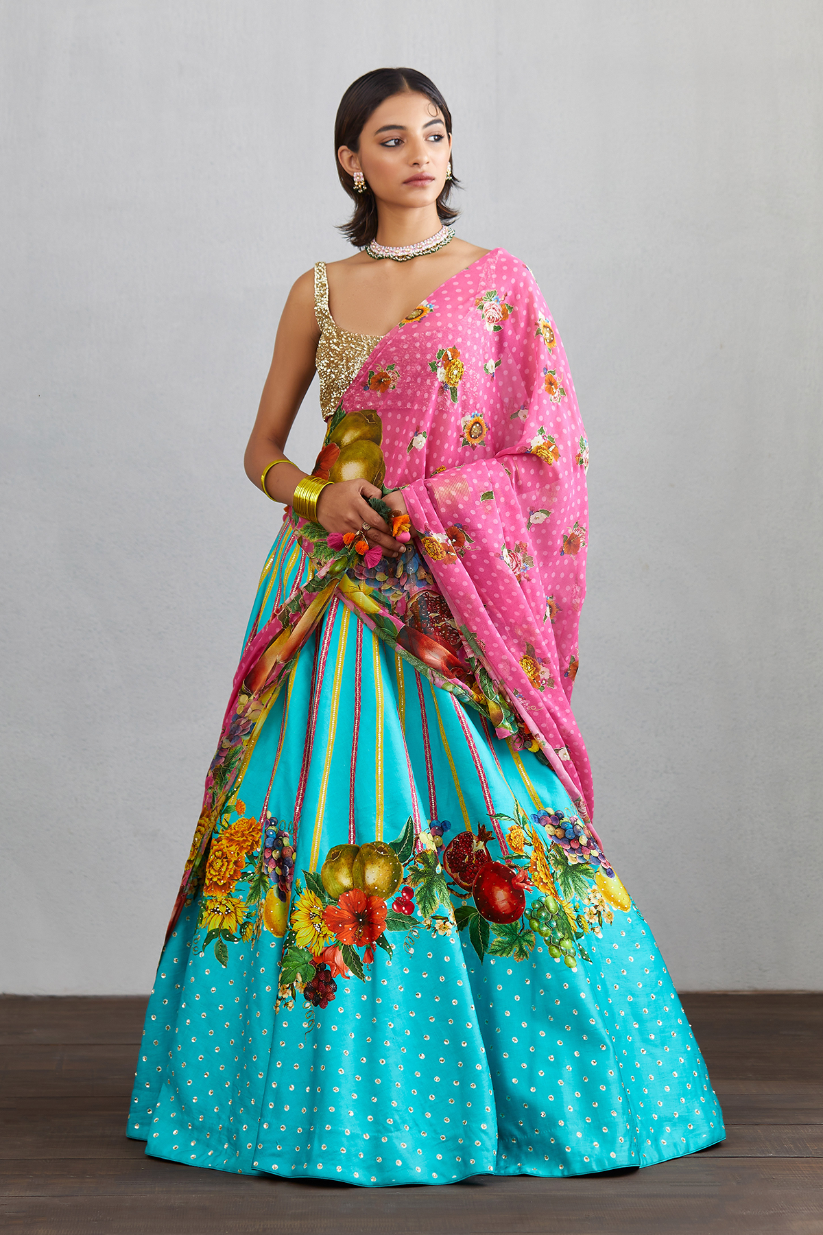 Shikha Bahal in our Firoza Guncha Lehenga Set