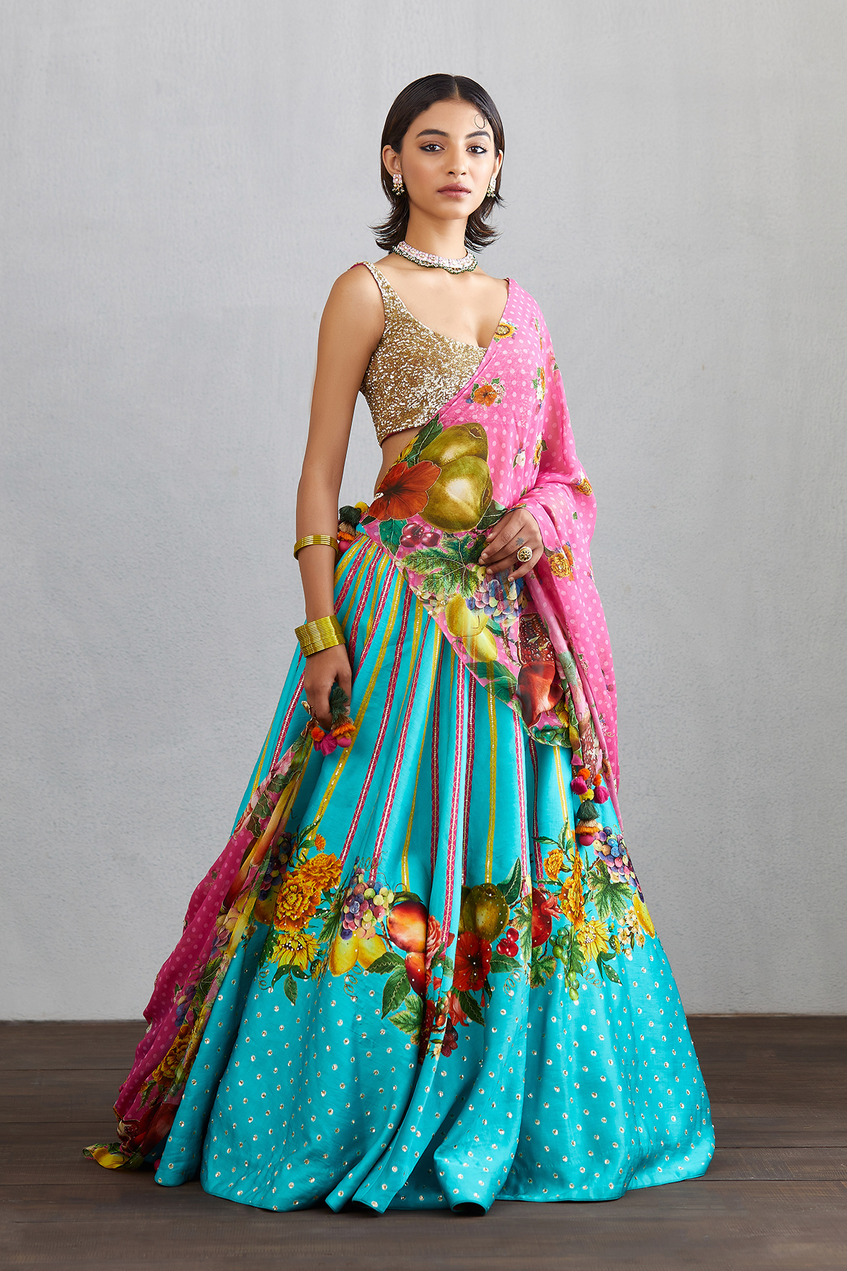 Shikha Bahal in our Firoza Guncha Lehenga Set