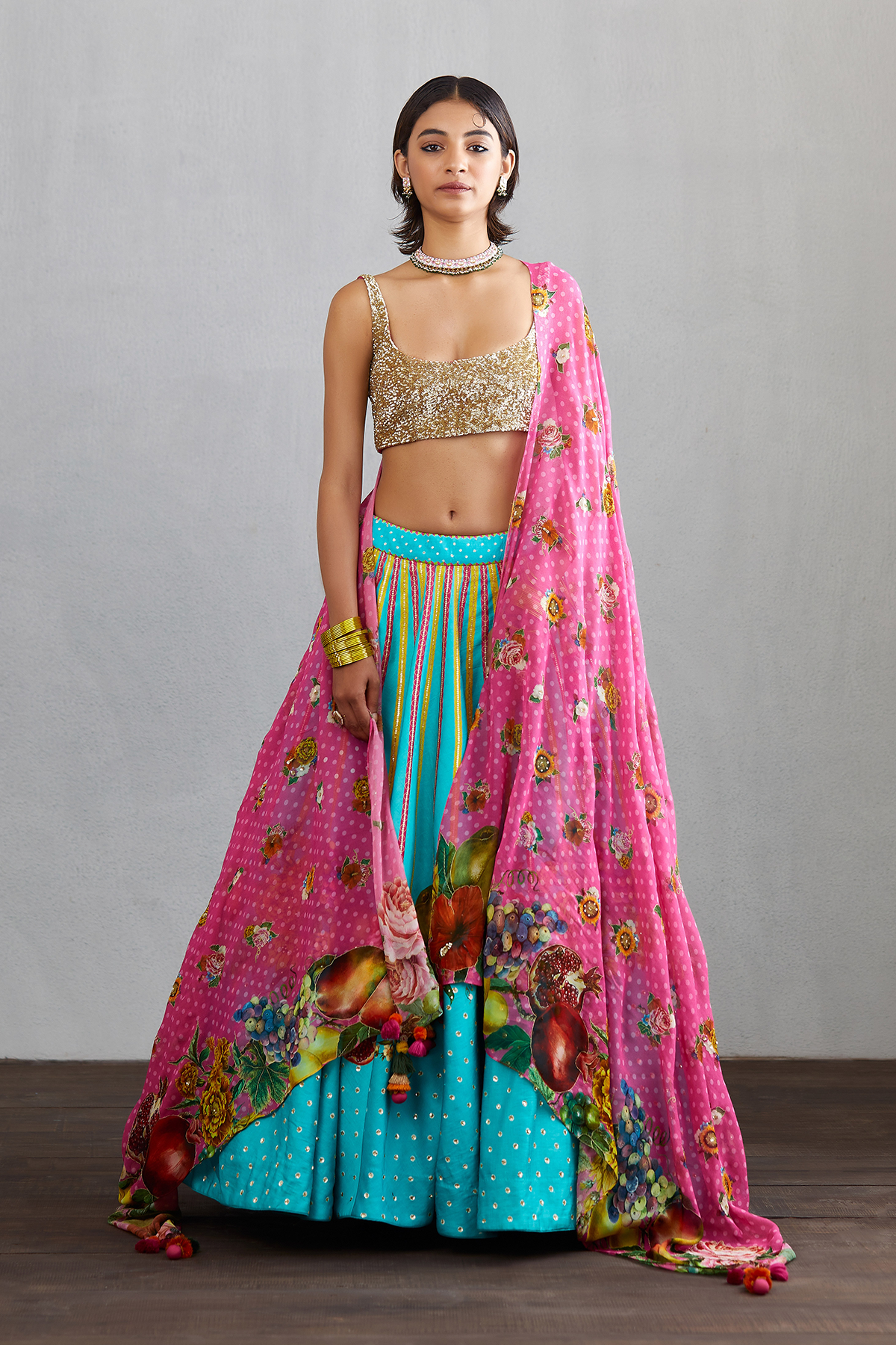 Shikha Bahal in our Firoza Guncha Lehenga Set