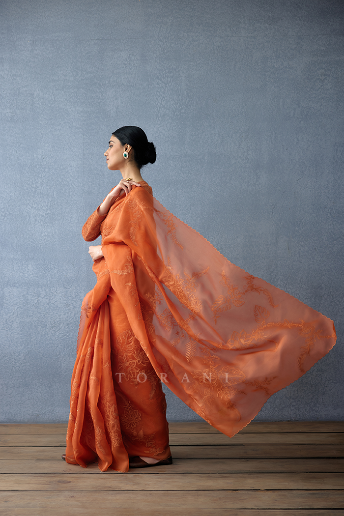 Kesari Pankhuri Saree