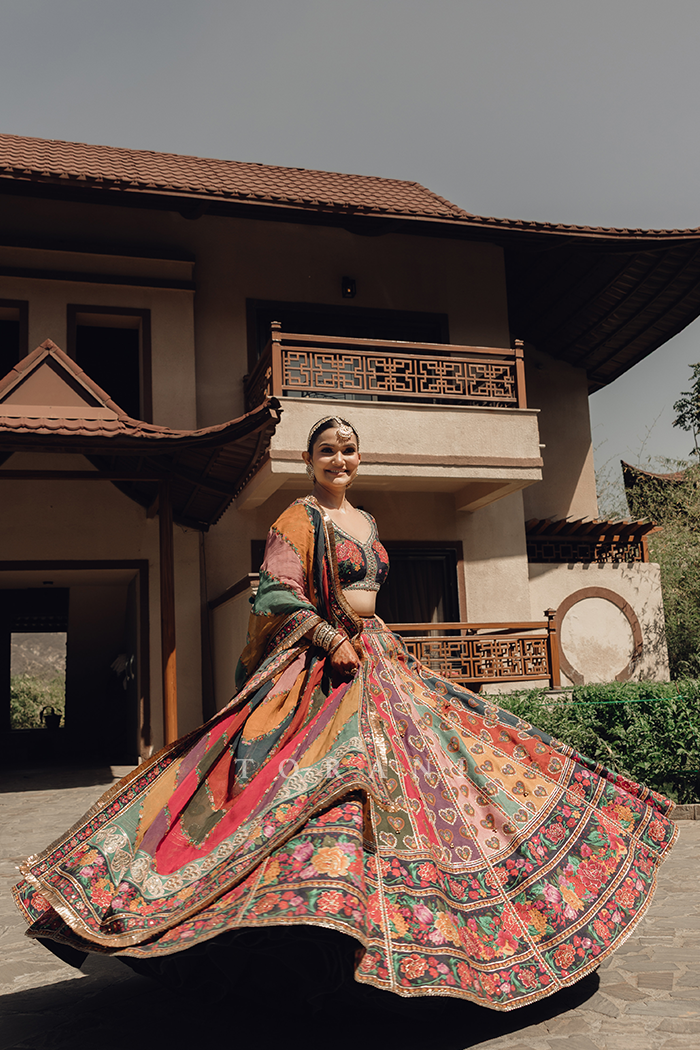 Kesar & Dhairya in our Dil Rangrez Jiya Lehenga Set and Dil Kusha Arham Jacket Set