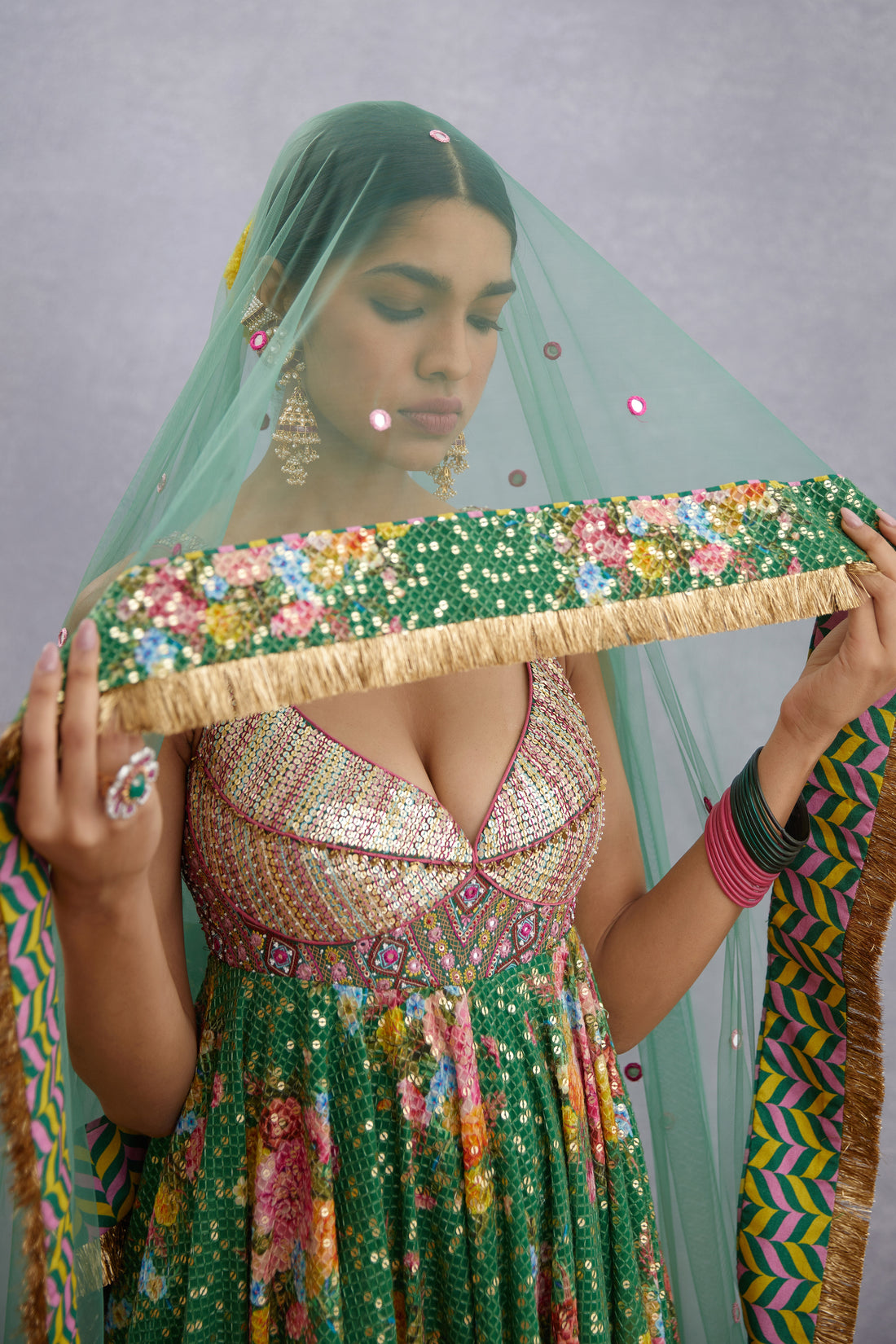 Panna Rabia Sitara Dhari Anarkali Set