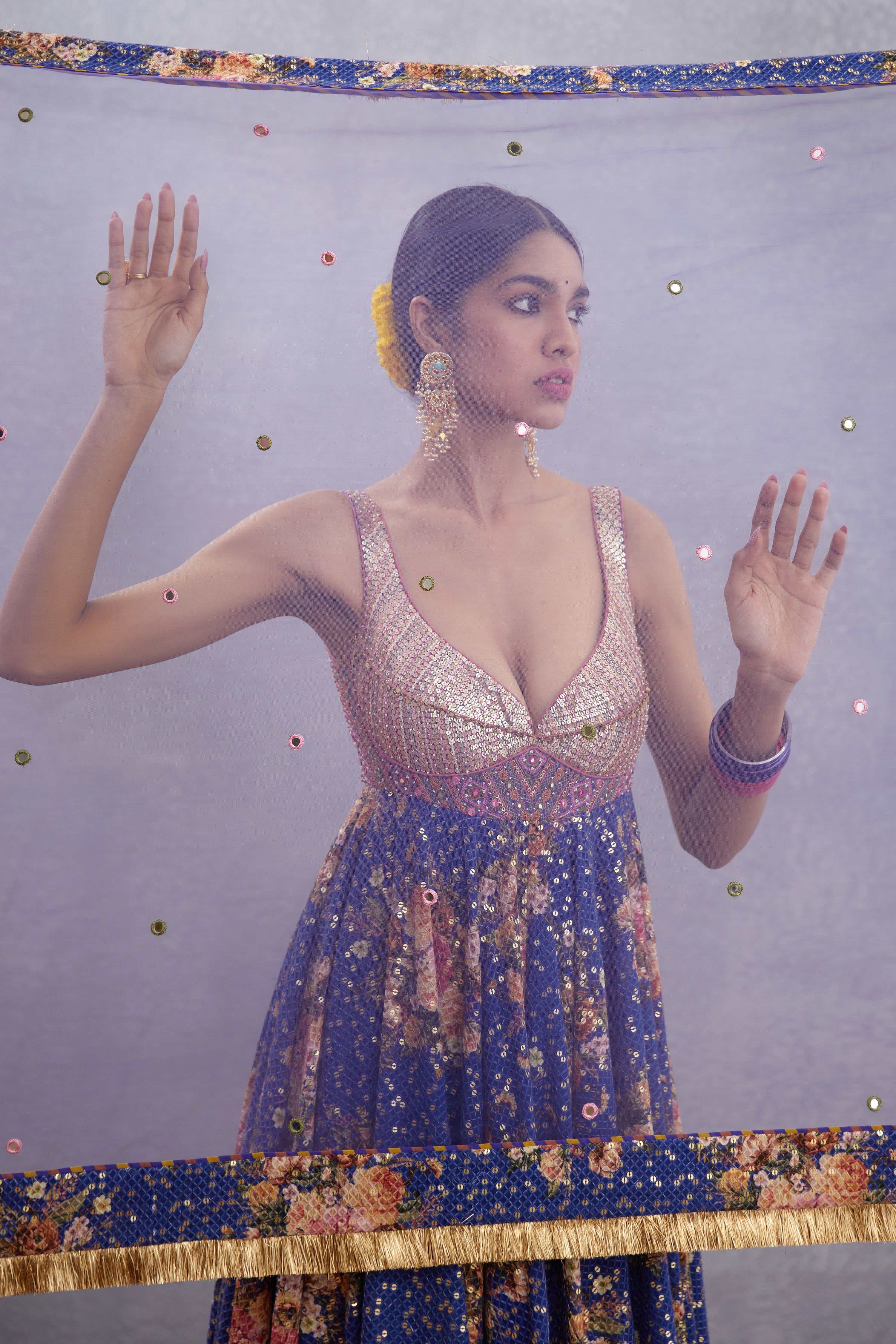 Jamuni Rabia Sitara Dhari Anarkali Set