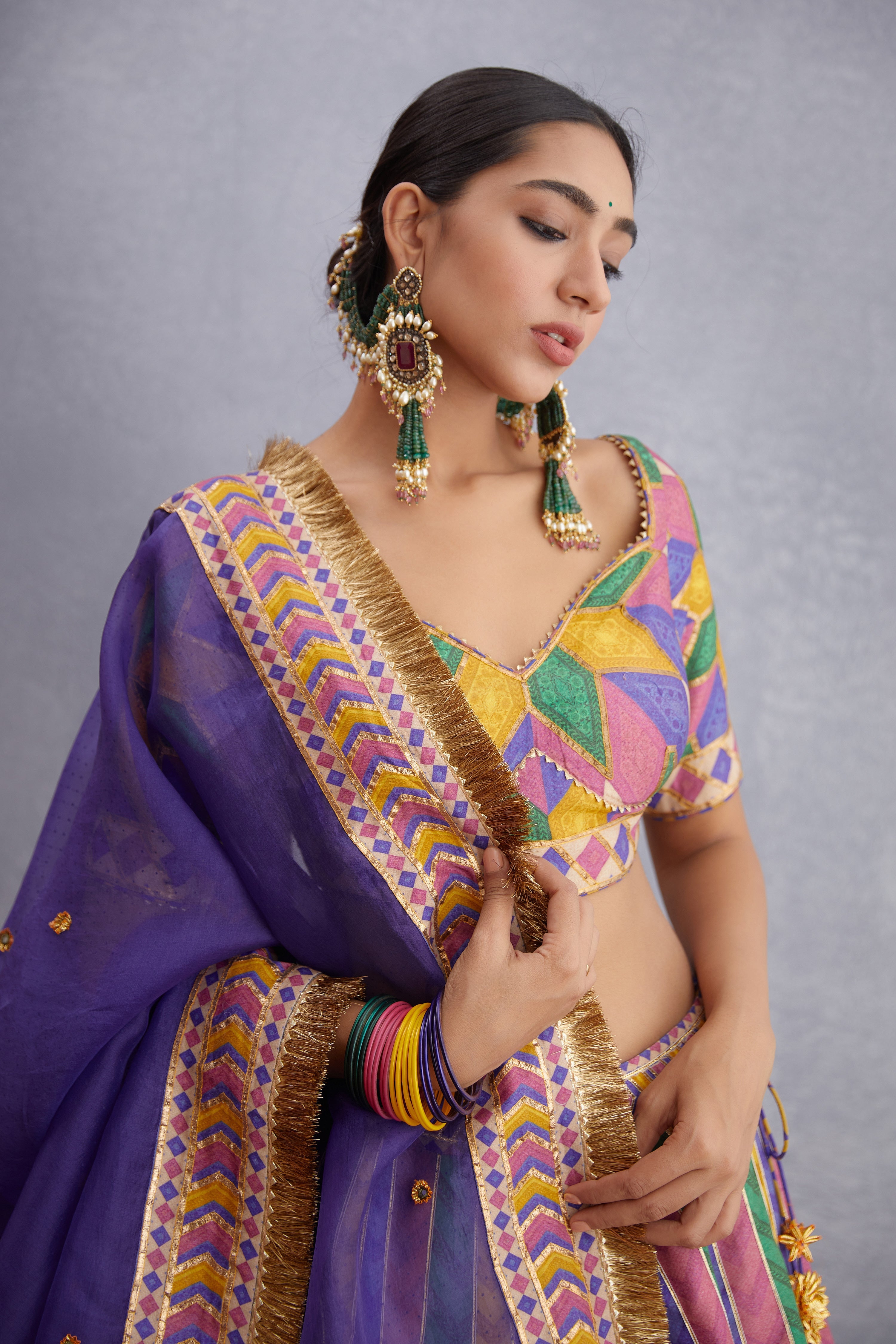 Shriya Pilgaonkar in our Navratan Shamiyana Lehenga Set