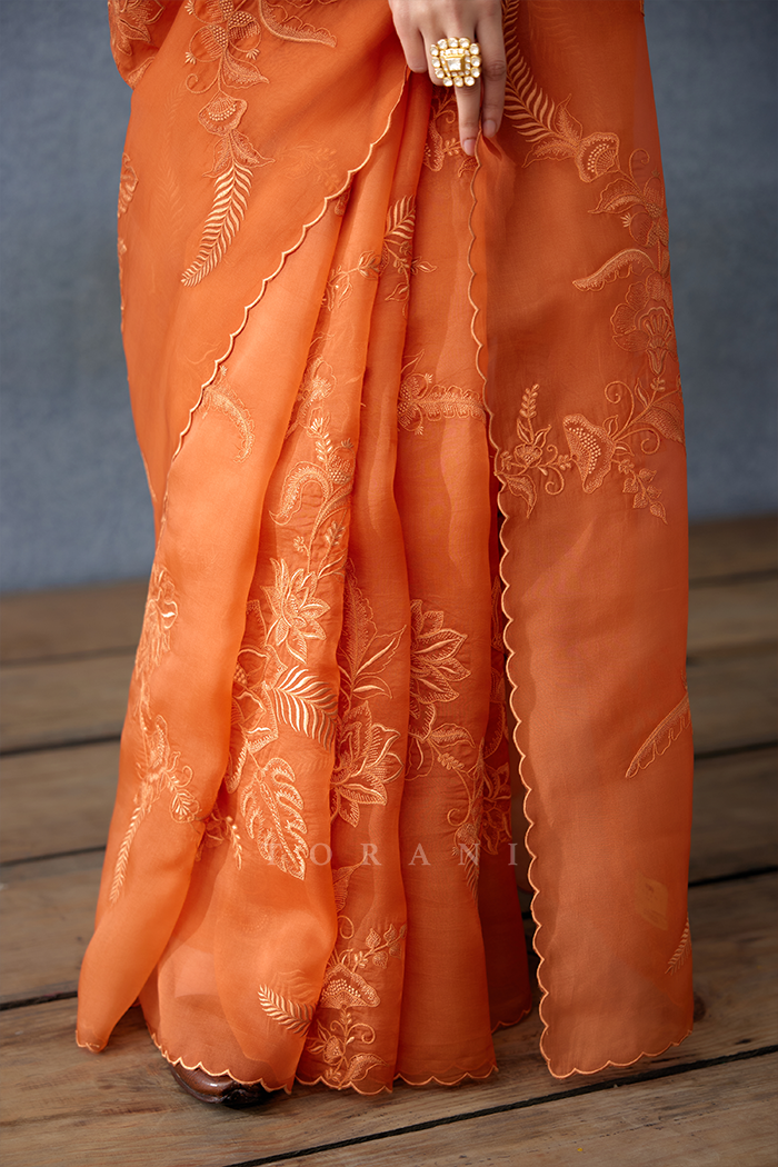 Kesari Pankhuri Saree