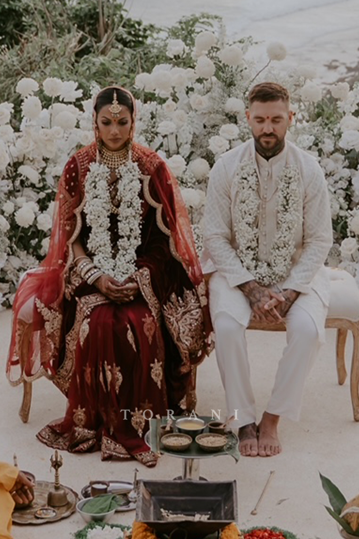 Triveni in our Sindoori Makhmal Agahni Yuvani Saree Set