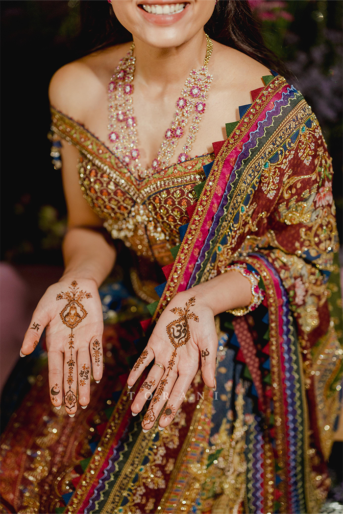 Rashmika Mandanna in our Tanjore Lakshmi Corset Skirt Set