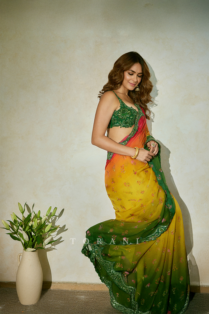 Mrunal Thakur in our Chitrangi Ziya Saree Set