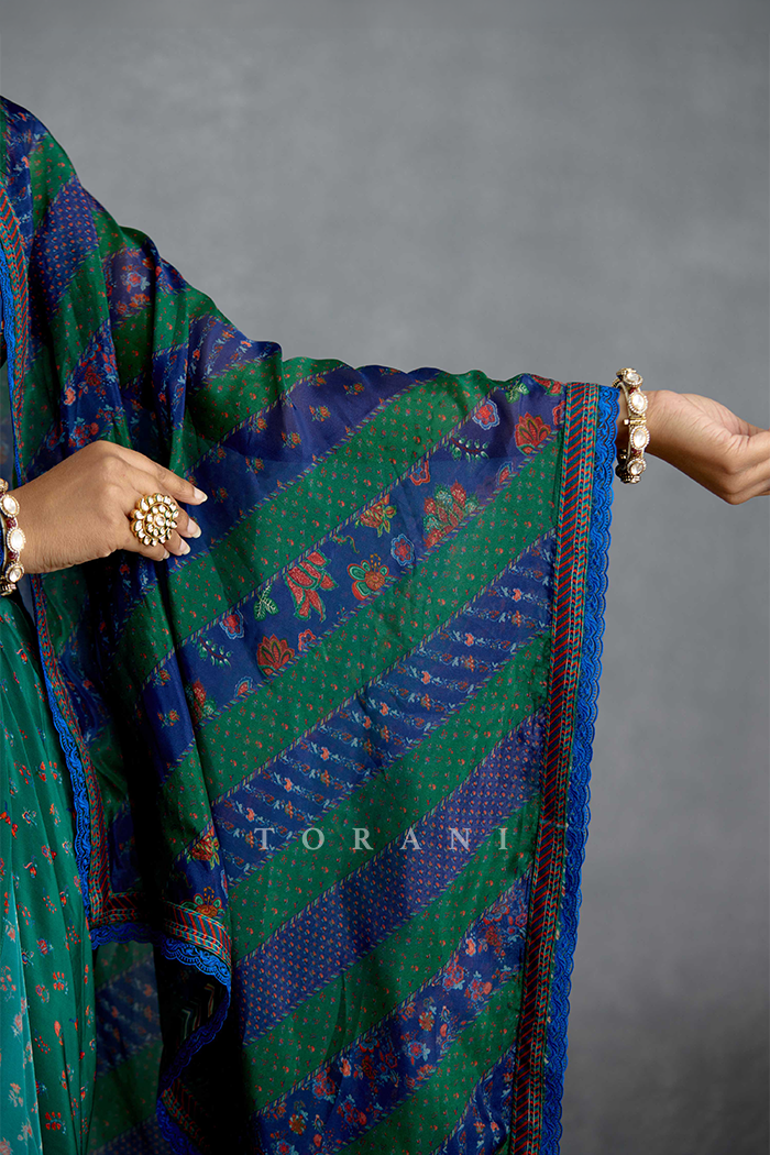 Mayurakshi Neelrang Cape Set