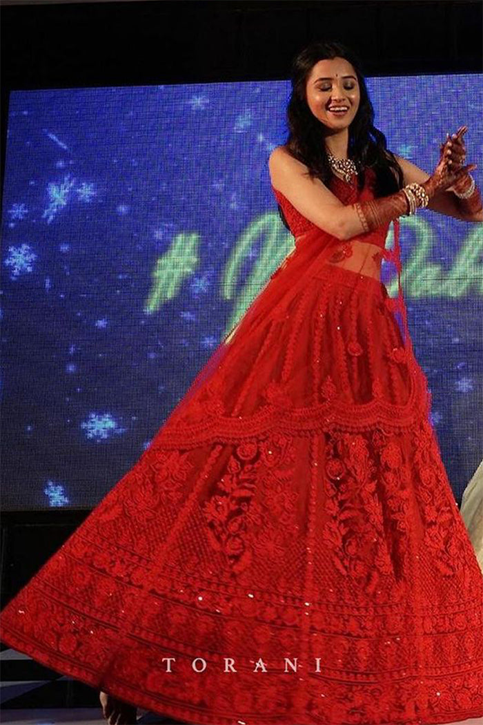 Mansi Patodia in our Surkh Mrinal Lehenga Set