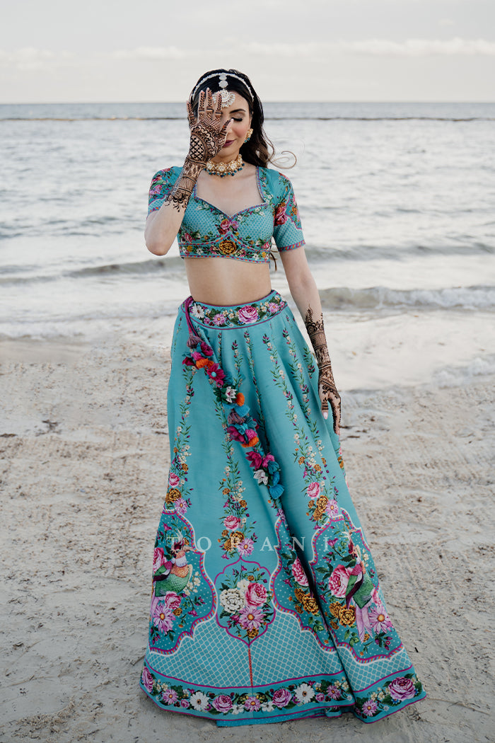 Sapna Deroche In Our Firoza Arshneer Lehenga Set
