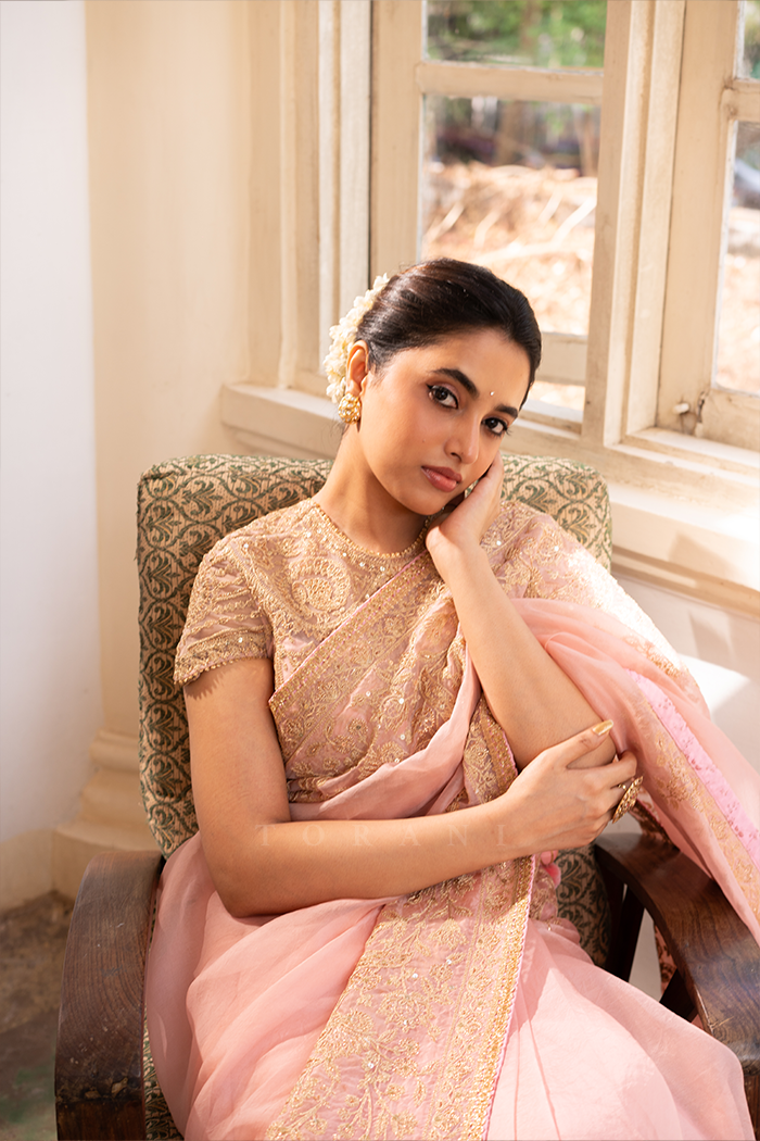 Priyanka Mohan in our Gul-Mohar Yashoda Saree Set