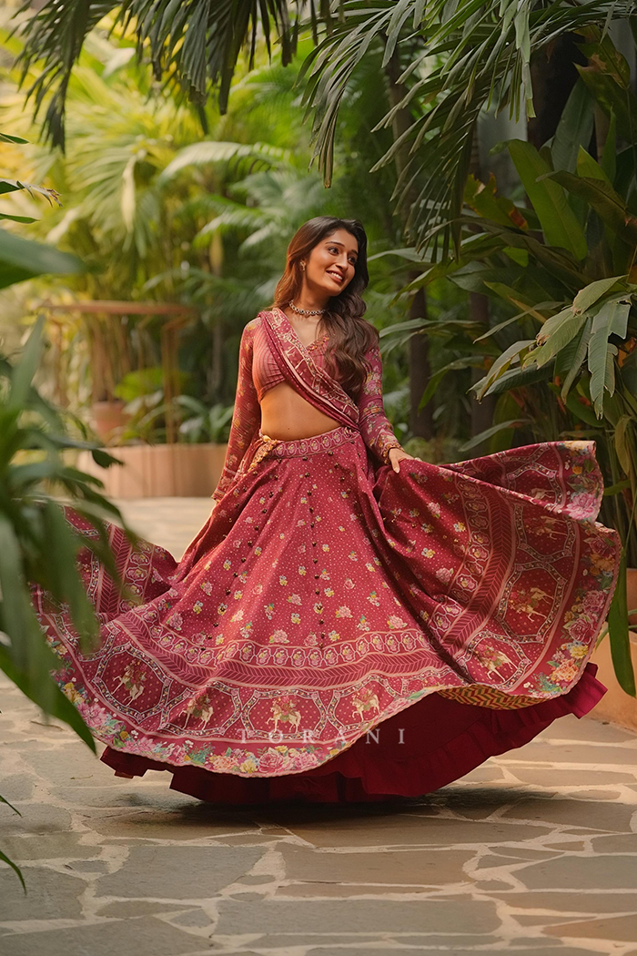 Niharika NM in our Manika Aoruni Lehenga Set 2XL / Pink Niharika NM in our Manika Aoruni Lehenga Set 2XL / Pink