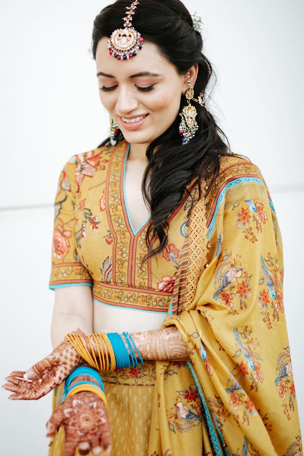 Avisha in our Sunehra Chakor Boota Padmini Lehenga Set