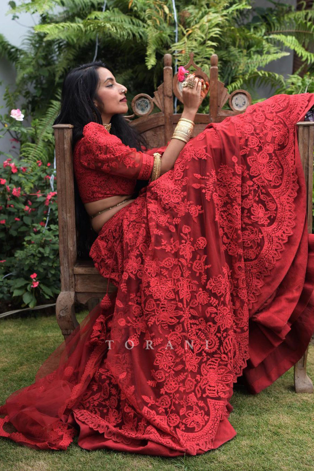 SHILO IN our SURKH HANSINI LEHENGA SET