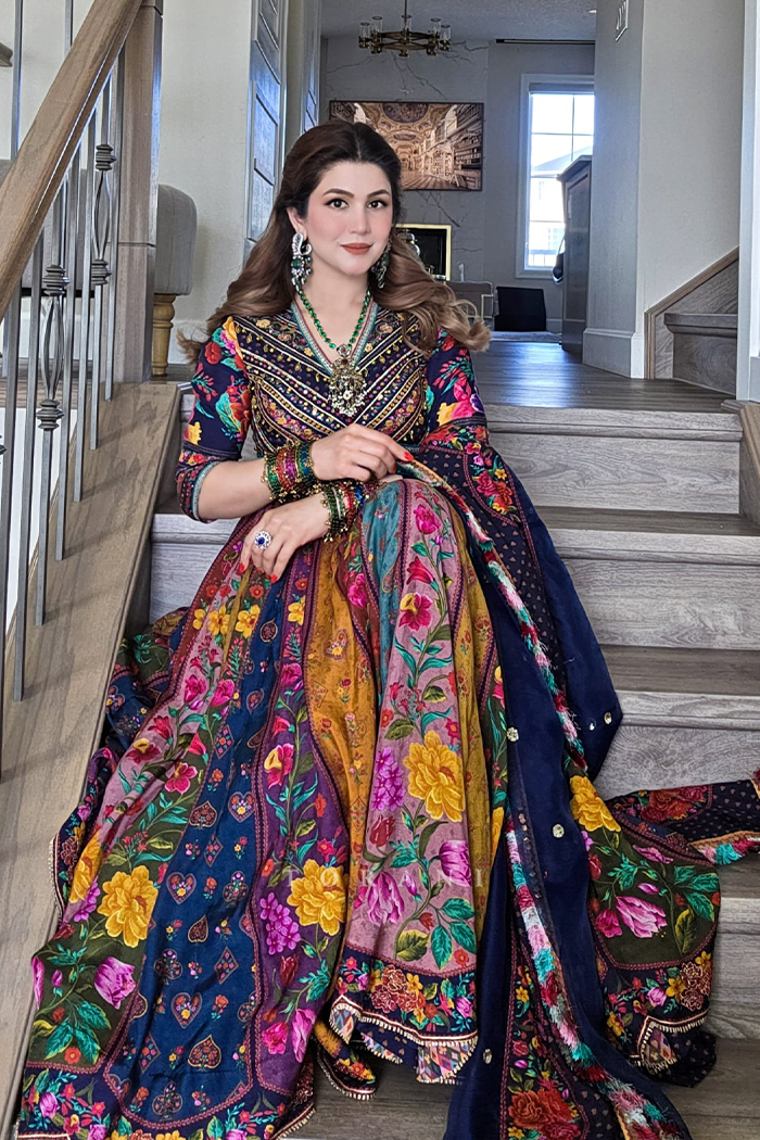 Nayab sikander in our Dil Rang Zareen Anarkali Set