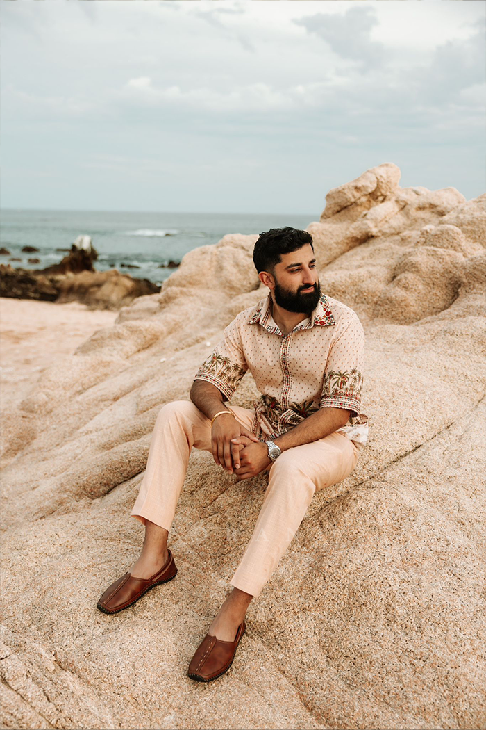 Gurlin Kaur With Her Partner in Our Panna Ashwamedha Lehenga Set & Badami Nadeen Kameez Set