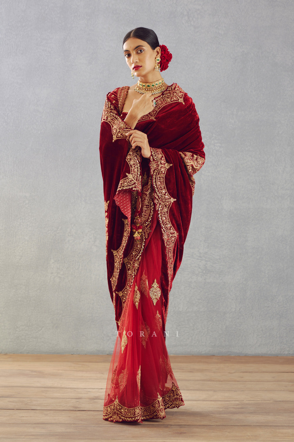 Sindoori Makhmal Yuvani Saree