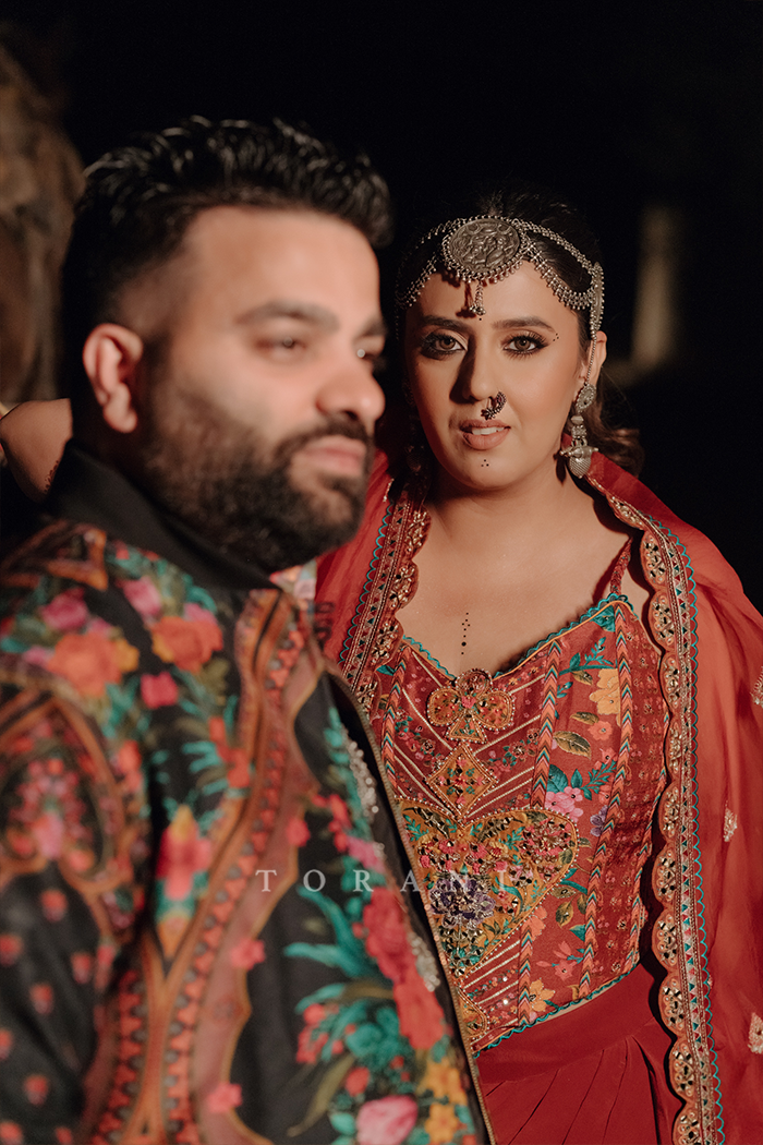 Rasalica and Abhishek in our Custom Ursa Corset Set & Rafi Bomber Jacket Set