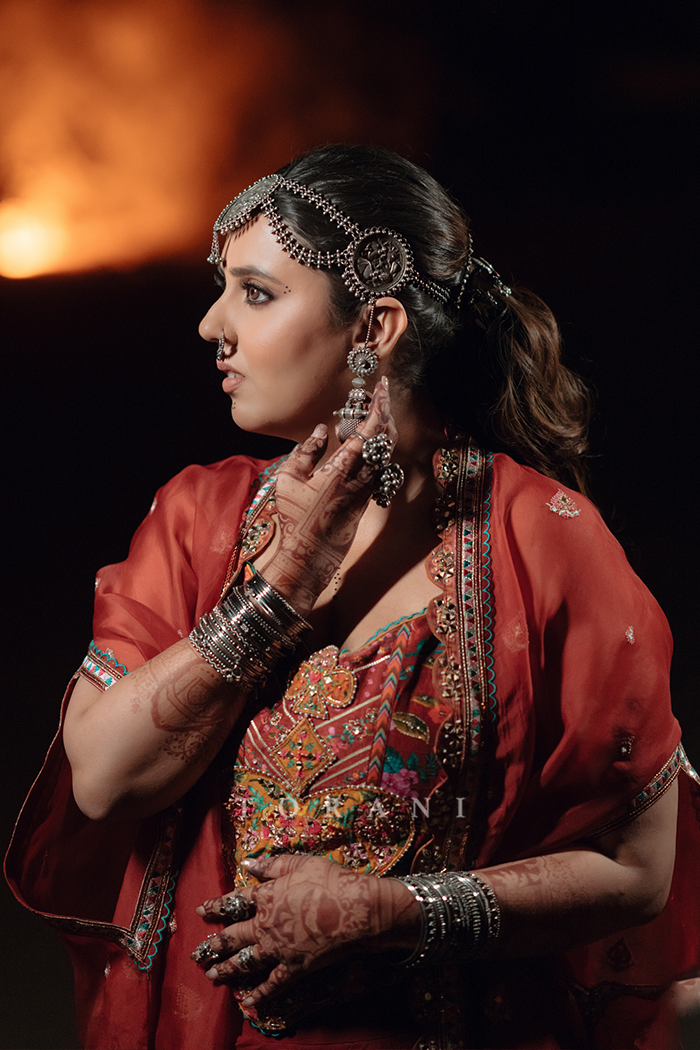 Rasalica and Abhishek in our Custom Ursa Corset Set & Rafi Bomber Jacket Set