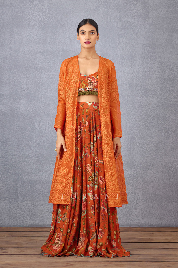 Narangi Paavni Cape Set