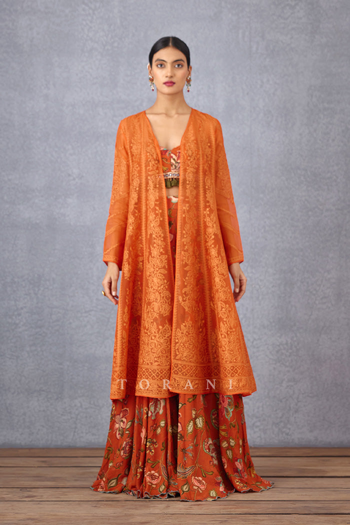 Narangi Paavni Cape Set