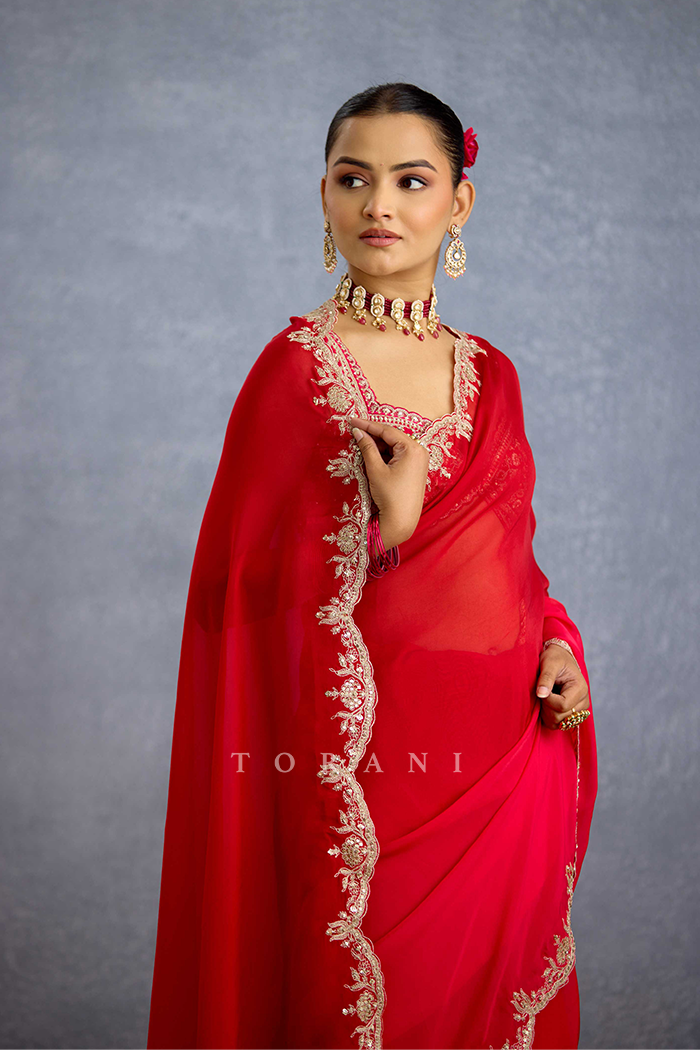 Malka Aab-e-Gulaab Ombre Saree