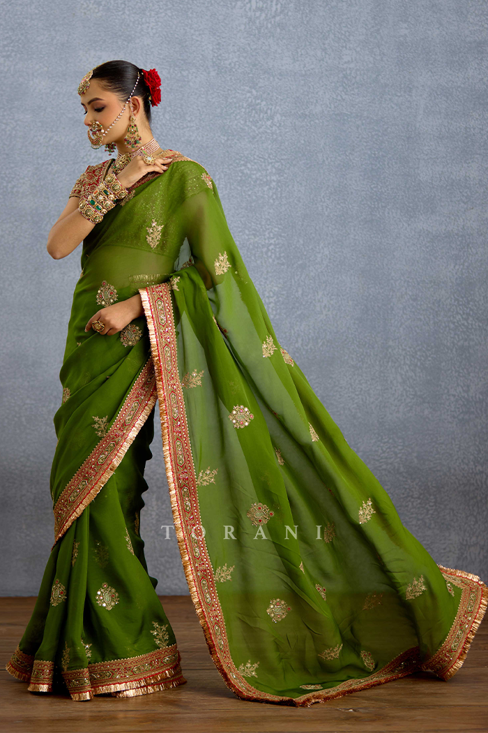 Nauhari Sabz Mumtaz Saree