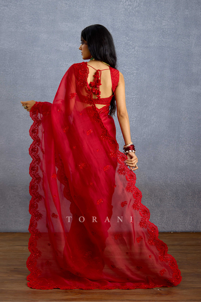 Surkh Nitya Saree