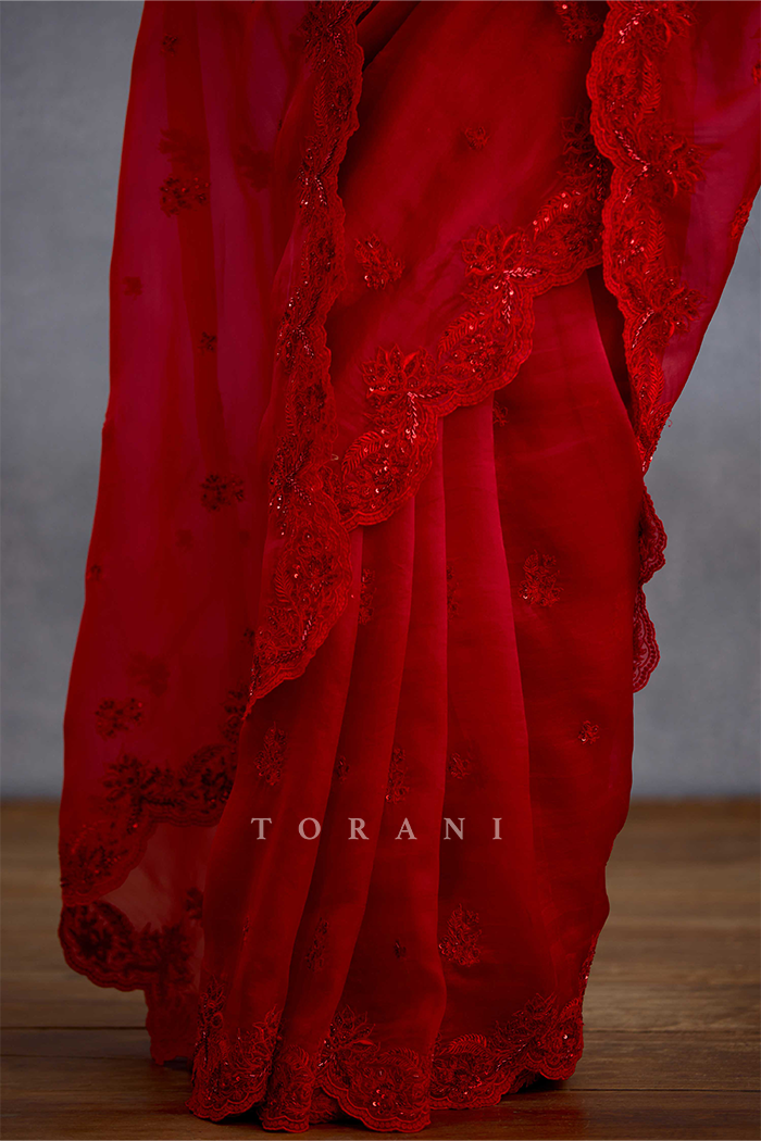 Surkh Nitya Saree