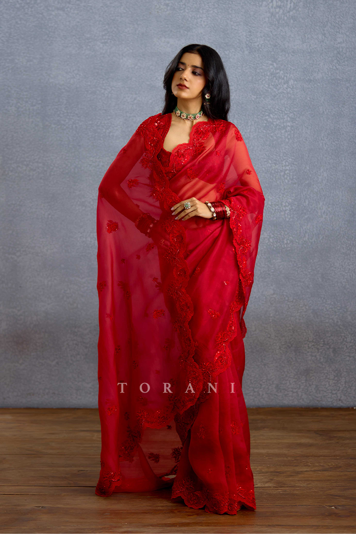 Surkh Nitya Saree
