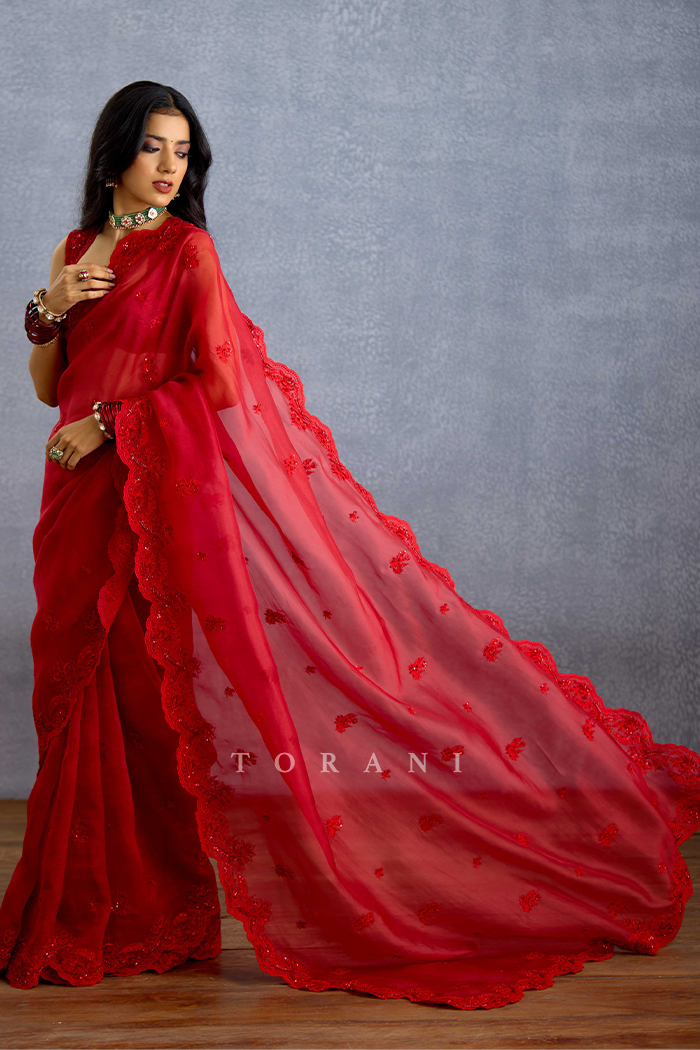 Surkh Nitya Saree