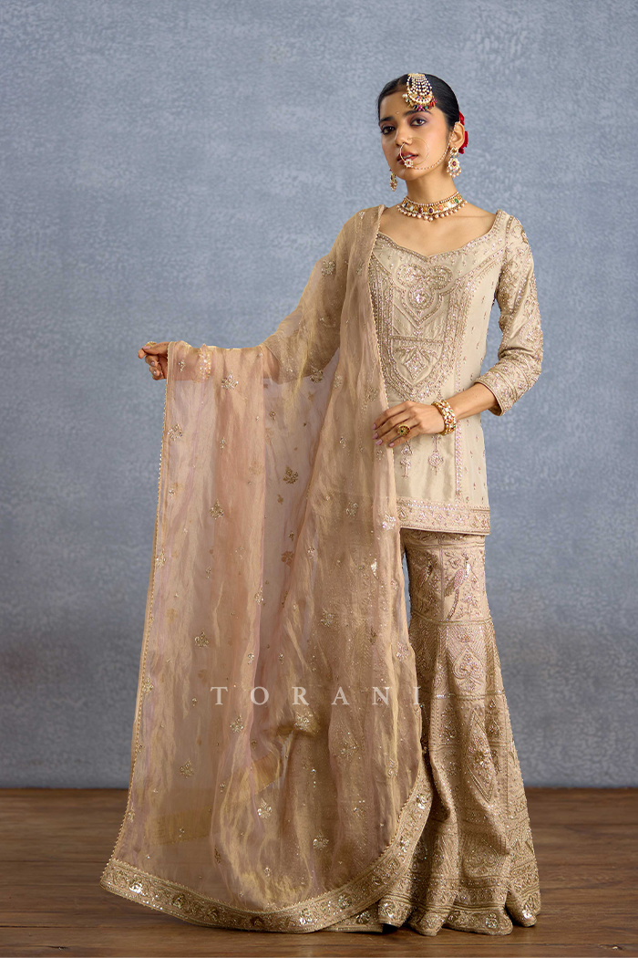 Zard Noor Malka Gharara Set