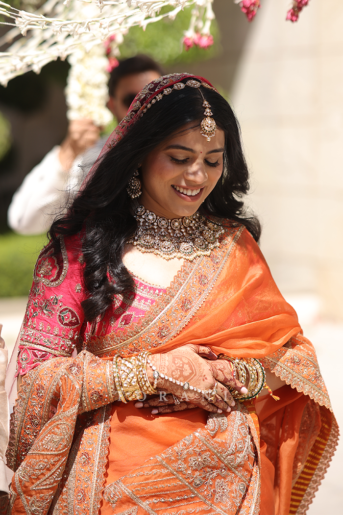 Princi Verma in our Gerua Keshavi Saree Set