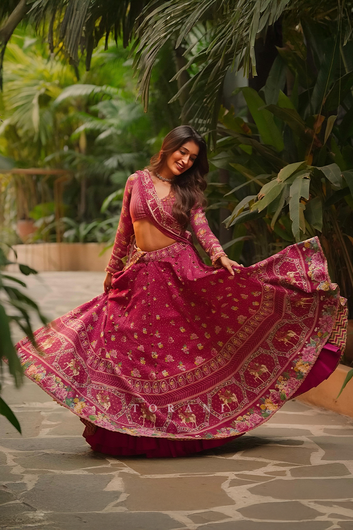 Niharika NM in our Manika Aoruni Lehenga Set