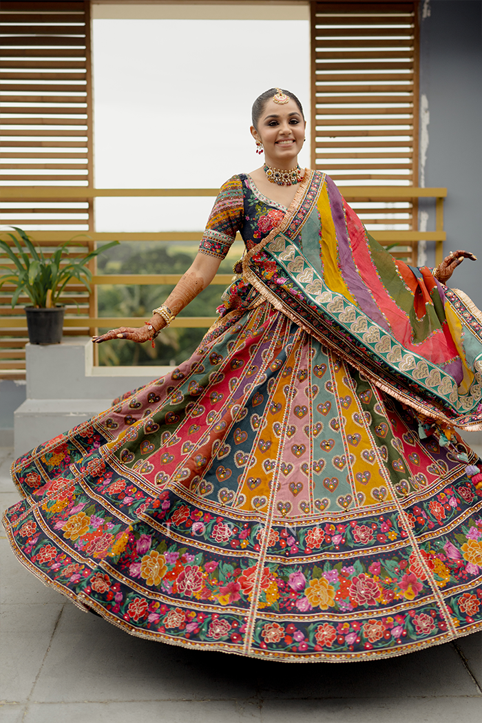 Esha Mahendra Kumar Jain in our Dil Rangrez Jiya Lehenga Set