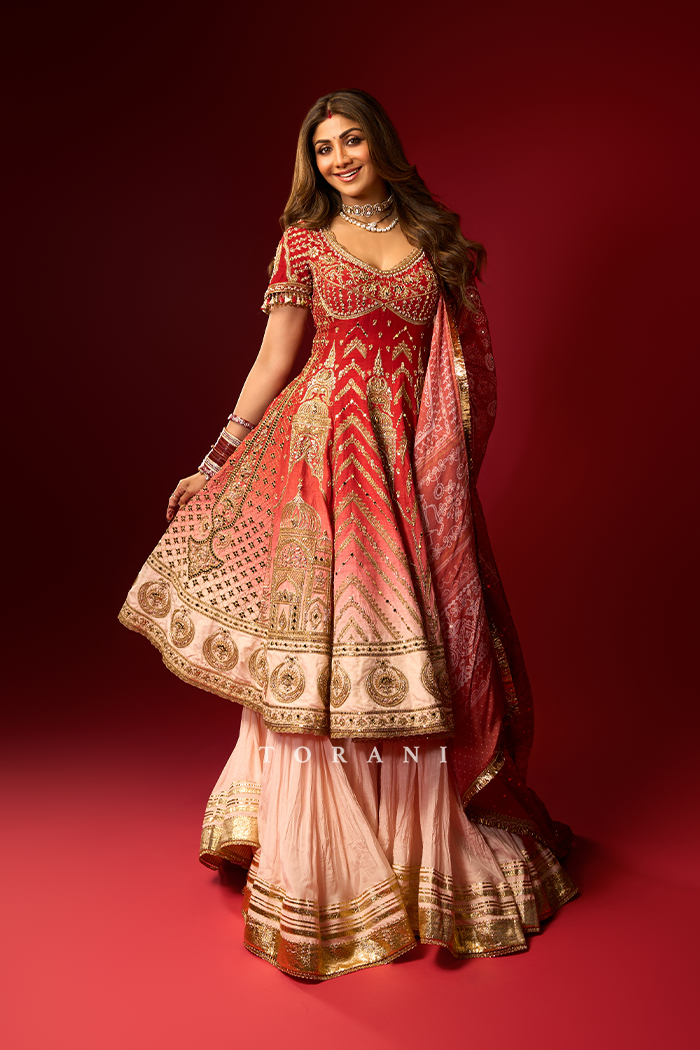 Shilpa Shetty in our Zehra Mahtabe Fareedan Gharara Set