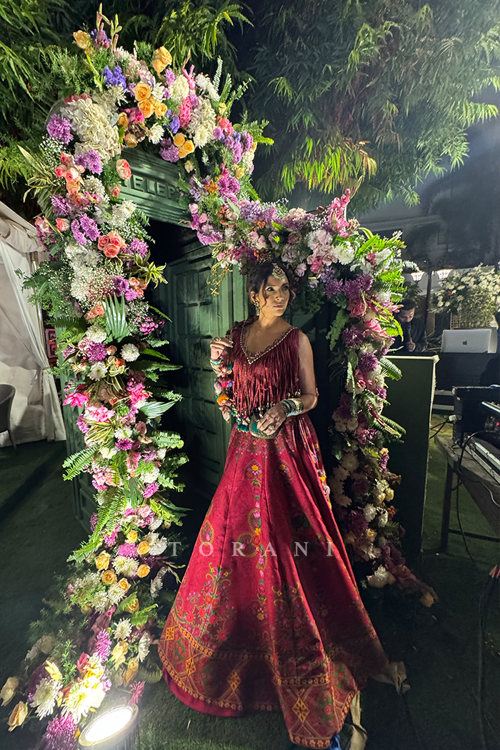Meenu Gandhi in our Dil Surkh Afri Lehenga Set