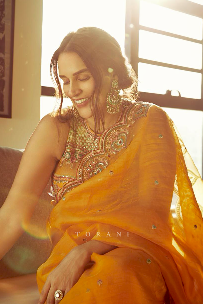 Neha Dhupia in our Dil Seher Samila Safiyya Saree Set