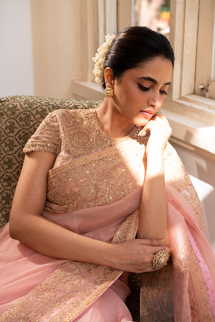 Priyanka Mohan in our Gul-Mohar Yashoda Saree Set