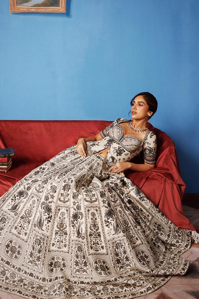 Bhumi Pednekar in our Kalamkari Anushtha Lehenga Set