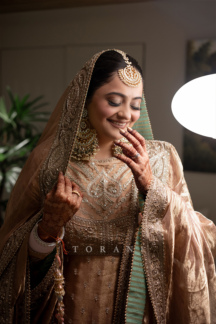 Sachi Kaur in our Custom Talai Jahaanaara Khada Dupatta & Skirt Set