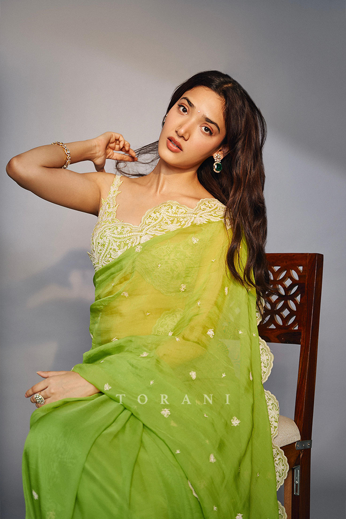 Medha Shankr in our Angoori Nitya Ziya Saree Set