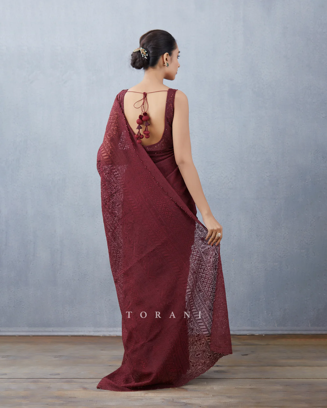 Mahogany Iravati Saree