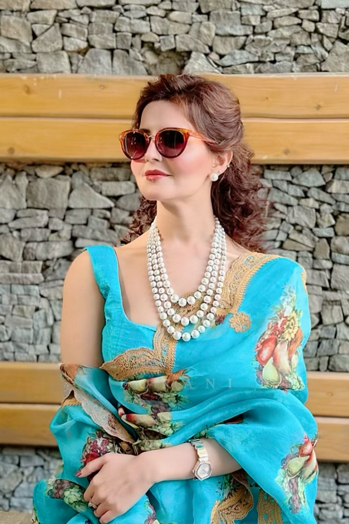 Ish Kaur In Our Firoza Nanki Saree Set