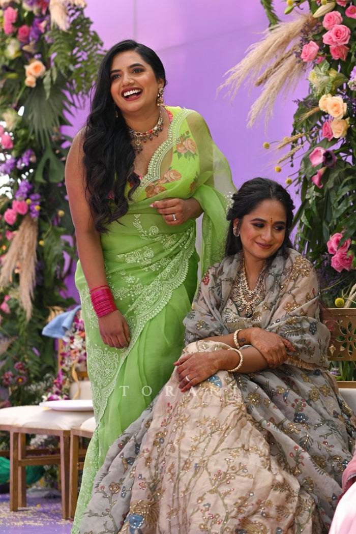 Medhini Reddy in Angoori Vaapika Ishwari Saree Set